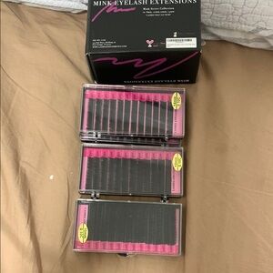 Mink Eyelash Extensions with Pink Accents